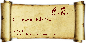 Czipczer Réka névjegykártya